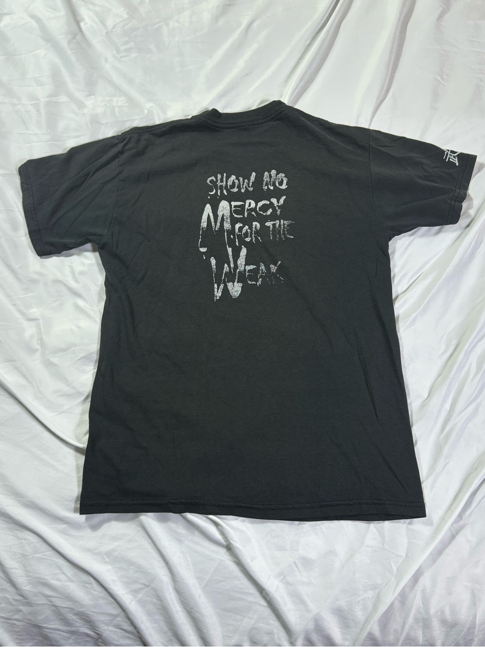 Vintage Team Mercy Men's Black Graphic Tee - Show No Mercy for the weak